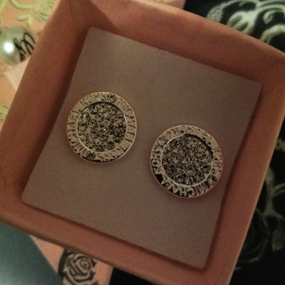 Silver MK Crystal Studs